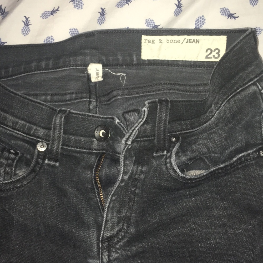 Rag and bone skinny tomboy jeans.
